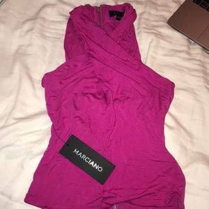 NWT Fuschia Crisscrossed Halter Top